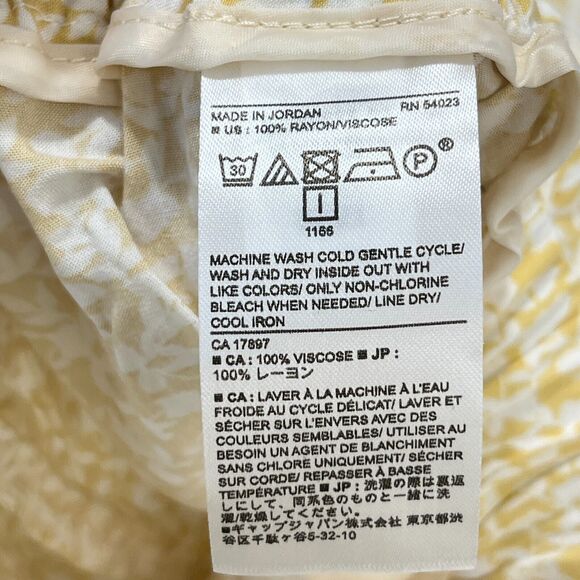 Banana Republic Shorts Womens Medium Yellow Skort Machine Wash Drawstring Floral - Picture 4 of 10